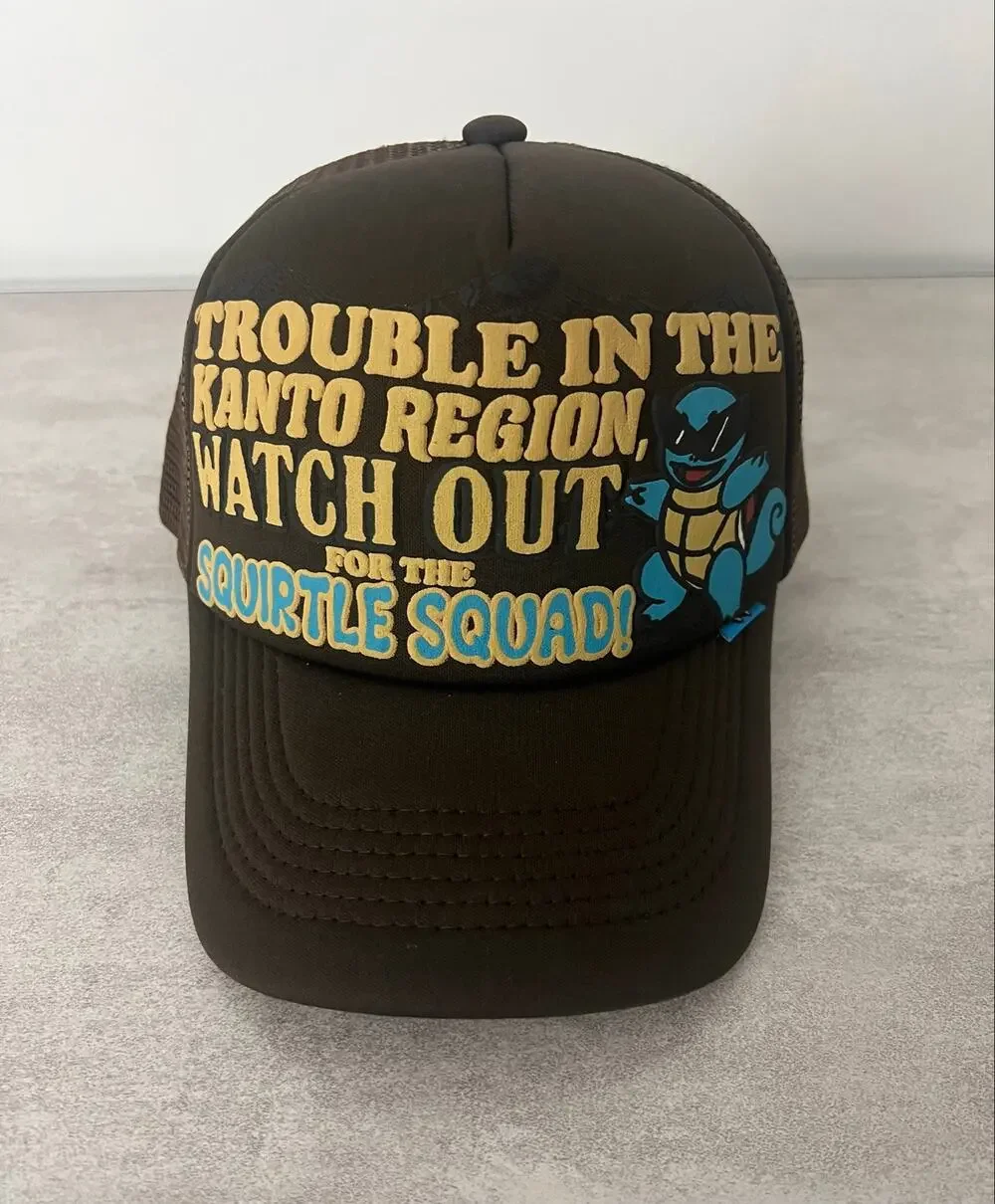 Squirtle Squad Rare Pokemon Brown Trucker Hat Kanto Region MQZI Kapital Japan